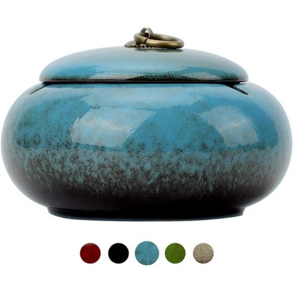 Large Size Color Glaze Cigarette Ashtray Windproof and Rainproof Outdoor Ceramic